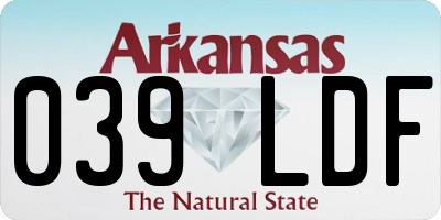 AR license plate 039LDF