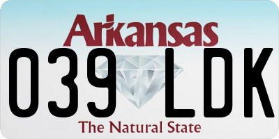 AR license plate 039LDK