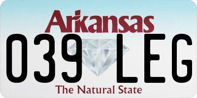 AR license plate 039LEG