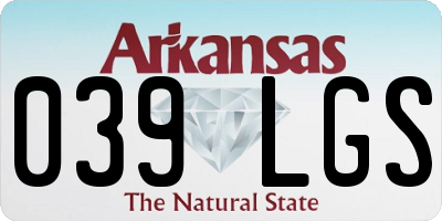 AR license plate 039LGS