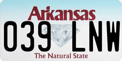 AR license plate 039LNW