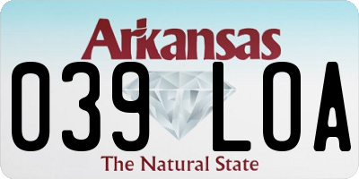 AR license plate 039LOA