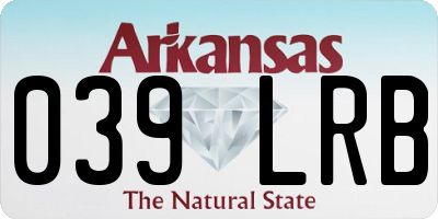 AR license plate 039LRB