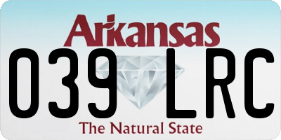 AR license plate 039LRC