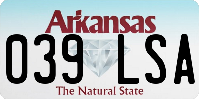 AR license plate 039LSA