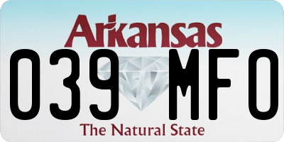 AR license plate 039MFO