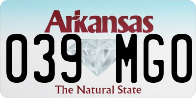 AR license plate 039MGO