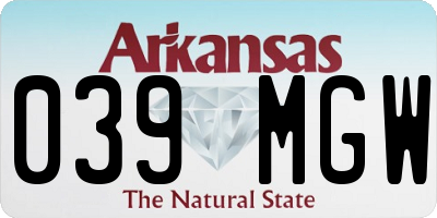 AR license plate 039MGW