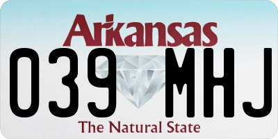 AR license plate 039MHJ