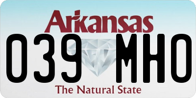 AR license plate 039MHO