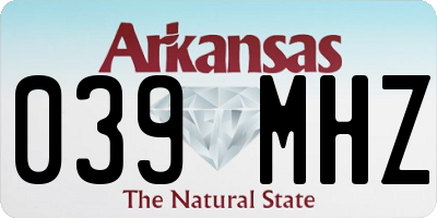 AR license plate 039MHZ