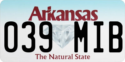 AR license plate 039MIB