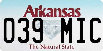 AR license plate 039MIC