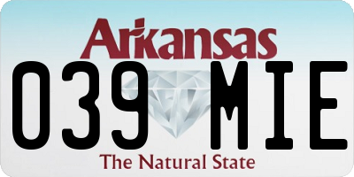 AR license plate 039MIE