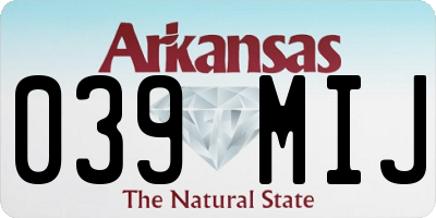 AR license plate 039MIJ