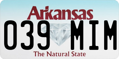 AR license plate 039MIM