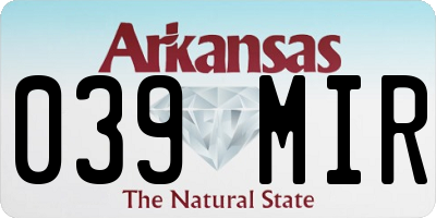 AR license plate 039MIR