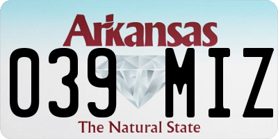 AR license plate 039MIZ