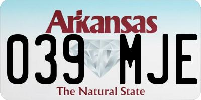 AR license plate 039MJE