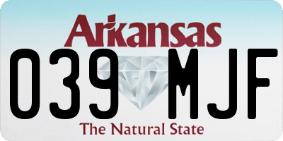 AR license plate 039MJF
