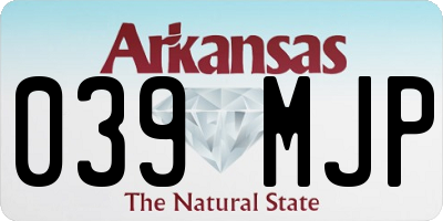 AR license plate 039MJP