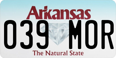 AR license plate 039MOR