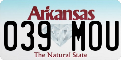 AR license plate 039MOU