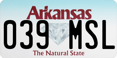AR license plate 039MSL