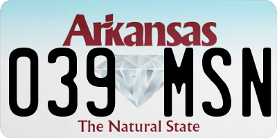AR license plate 039MSN