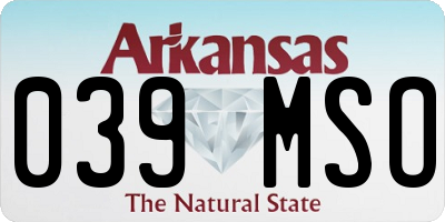 AR license plate 039MSO