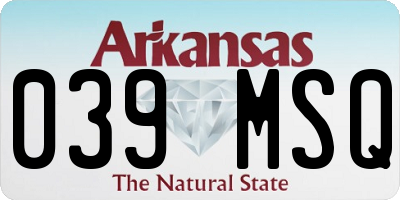 AR license plate 039MSQ