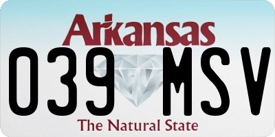 AR license plate 039MSV