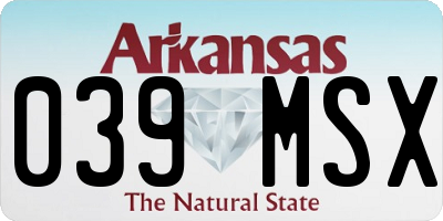AR license plate 039MSX