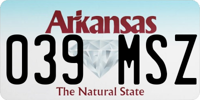 AR license plate 039MSZ