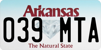 AR license plate 039MTA