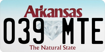 AR license plate 039MTE