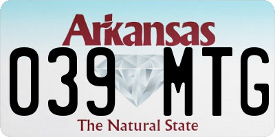 AR license plate 039MTG