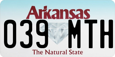 AR license plate 039MTH