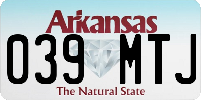 AR license plate 039MTJ
