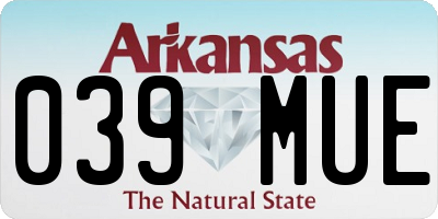 AR license plate 039MUE