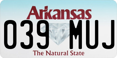 AR license plate 039MUJ