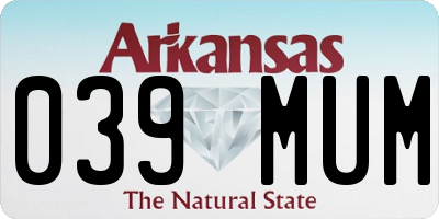 AR license plate 039MUM