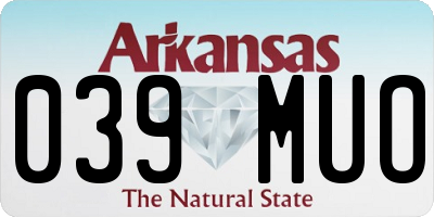 AR license plate 039MUO