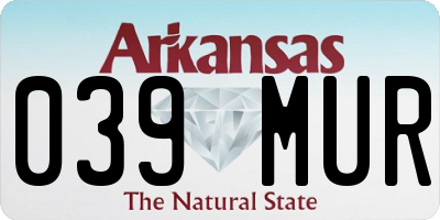 AR license plate 039MUR