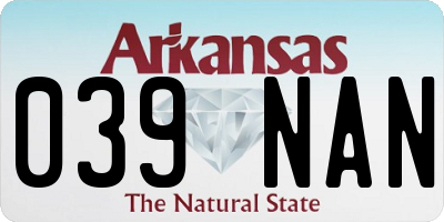 AR license plate 039NAN