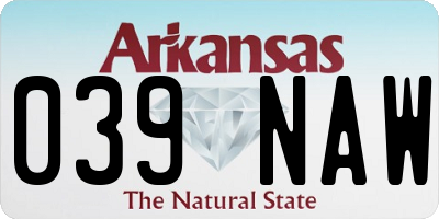 AR license plate 039NAW