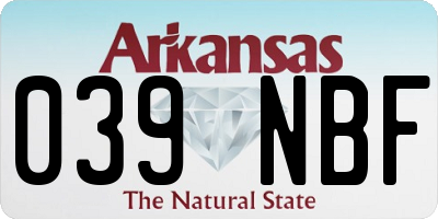 AR license plate 039NBF