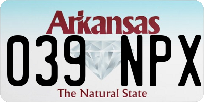 AR license plate 039NPX
