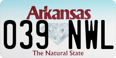 AR license plate 039NWL