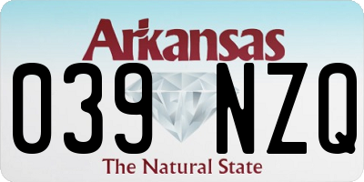AR license plate 039NZQ